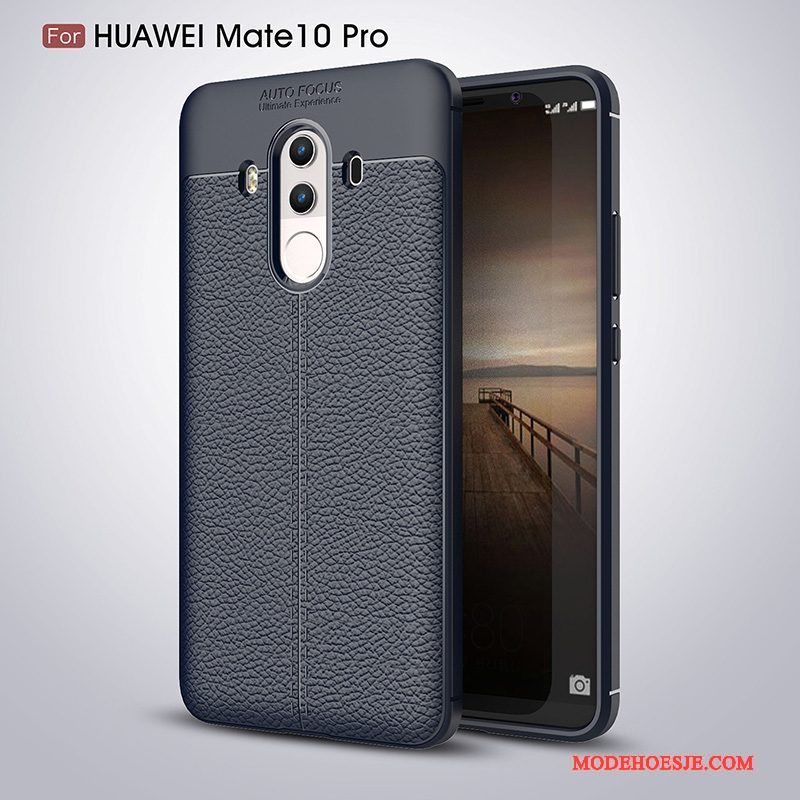 Hoesje Huawei Mate 10 Pro Zacht Anti-fall Persoonlijk, Hoes Huawei Mate 10 Pro Zakken Donkerblauwtelefoon