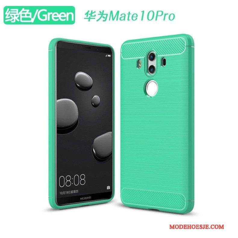 Hoesje Huawei Mate 10 Pro Zacht Groentelefoon, Hoes Huawei Mate 10 Pro Zakken Anti-fall