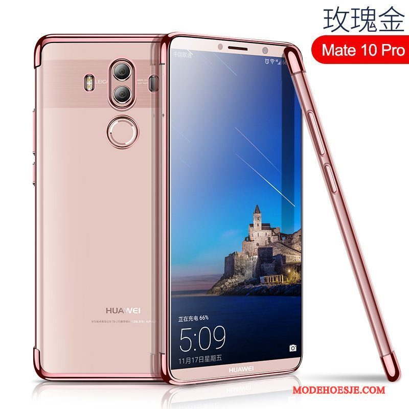 Hoesje Huawei Mate 10 Pro Zakken Anti-falltelefoon, Hoes Huawei Mate 10 Pro Zacht Roze