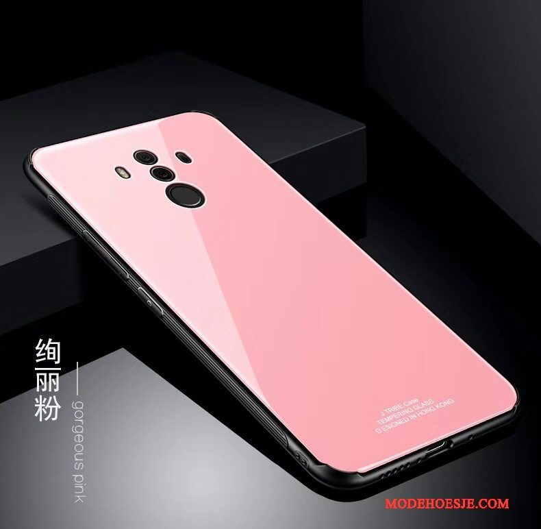 Hoesje Huawei Mate 10 Pro Zakken Telefoon Anti-fall, Hoes Huawei Mate 10 Pro Scheppend Roze Gehard Glas