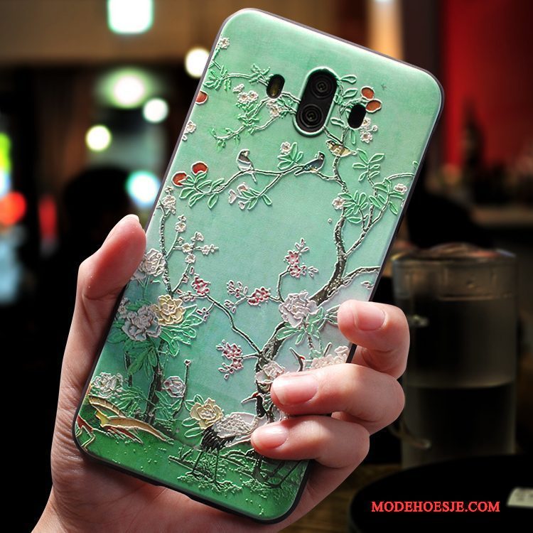 Hoesje Huawei Mate 10 Scheppend Duntelefoon, Hoes Huawei Mate 10 Zakken Groen Anti-fall