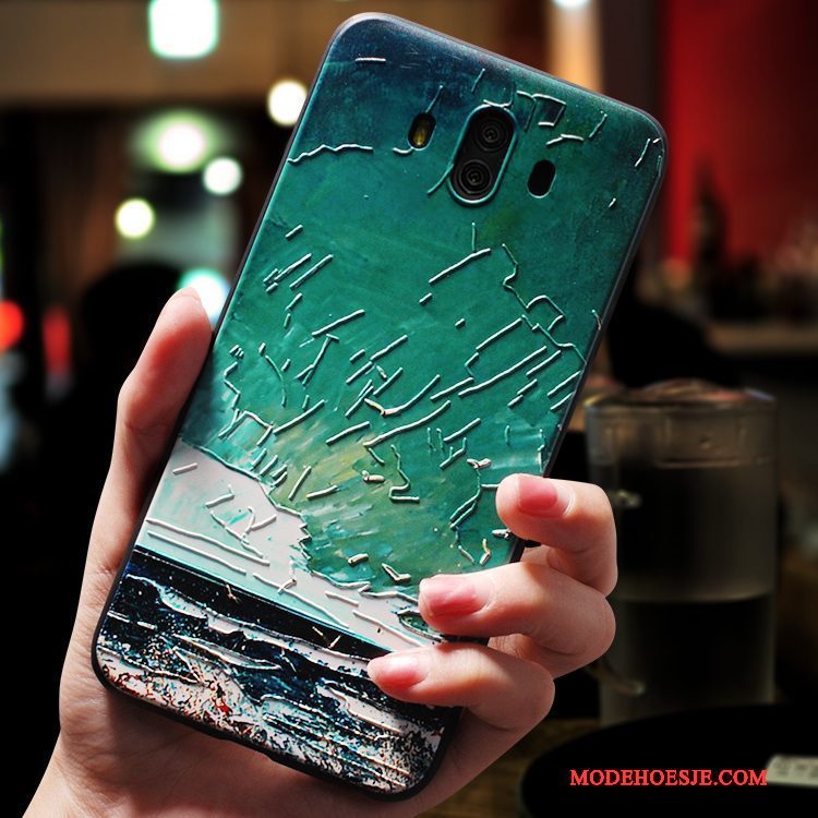 Hoesje Huawei Mate 10 Siliconen Persoonlijk Anti-fall, Hoes Huawei Mate 10 Bescherming Kunst Groen