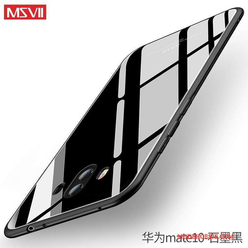Hoesje Huawei Mate 10 Zakken Anti-fall Glas, Hoes Huawei Mate 10 Zacht Zwart Dun