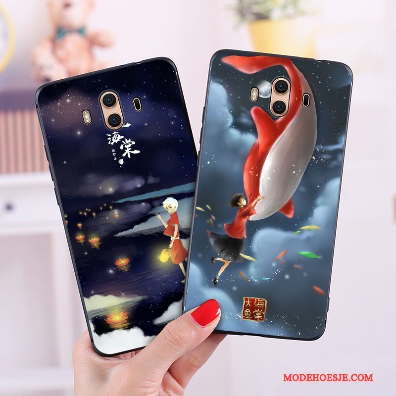 Hoesje Huawei Mate 10 Zakken Blauwtelefoon, Hoes Huawei Mate 10 Zacht Chinese Stijl Lovers