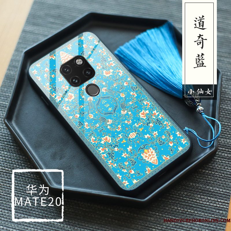 Hoesje Huawei Mate 20 Bloemen Nieuw Wind, Hoes Huawei Mate 20 Siliconen Original Blauw