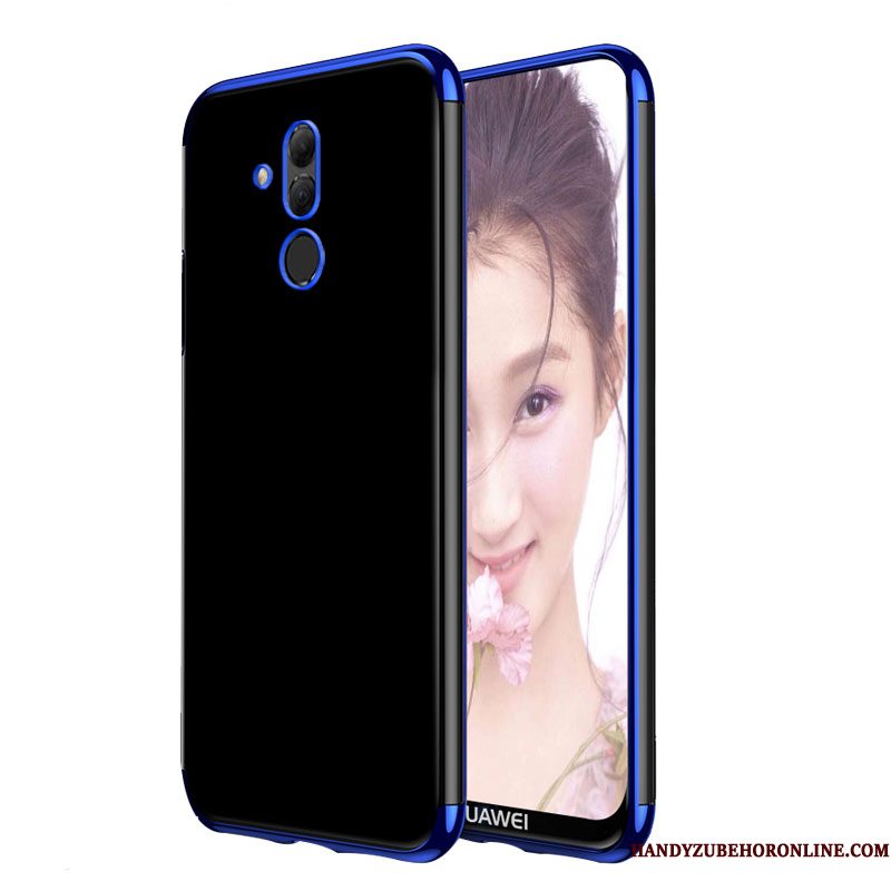 Hoesje Huawei Mate 20 Lite Bescherming Anti-fall Blauw, Hoes Huawei Mate 20 Lite Siliconen Plating Doorzichtig