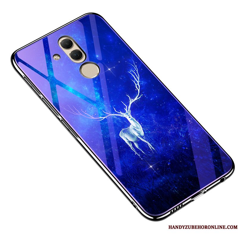 Hoesje Huawei Mate 20 Lite Zacht Glastelefoon, Hoes Huawei Mate 20 Bescherming Anti-fall Blauw På Nätet