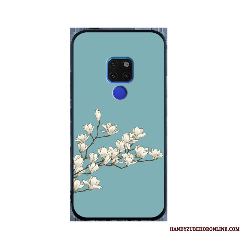 Hoesje Huawei Mate 20 X Geschilderd Hangertelefoon, Hoes Huawei Mate 20 X Zacht Blauw Anti-fall