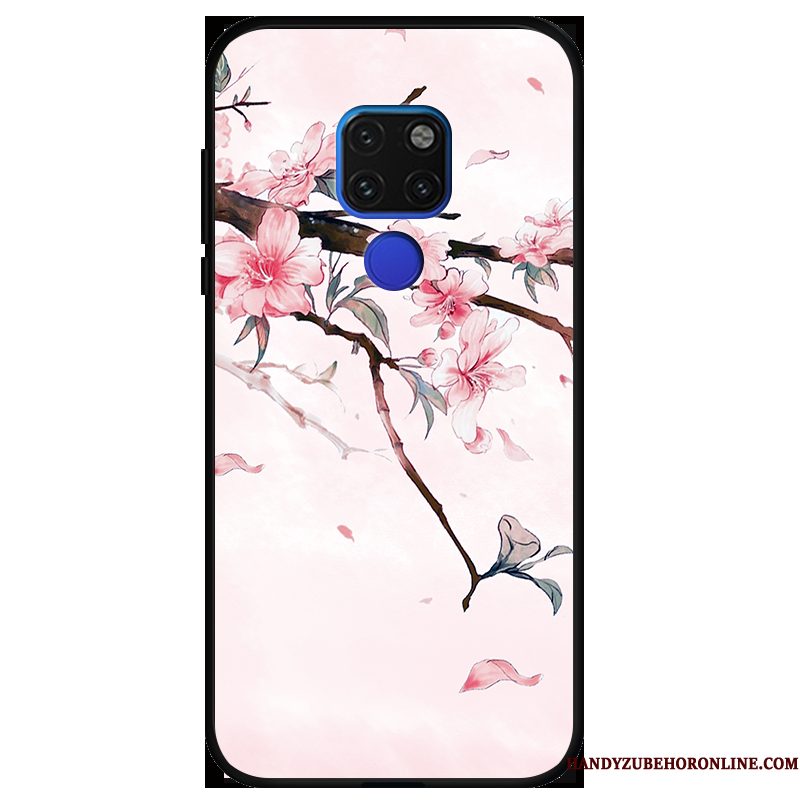 Hoesje Huawei Mate 20 X Zacht Telefoon Hanger, Hoes Huawei Mate 20 X Geschilderd Roze