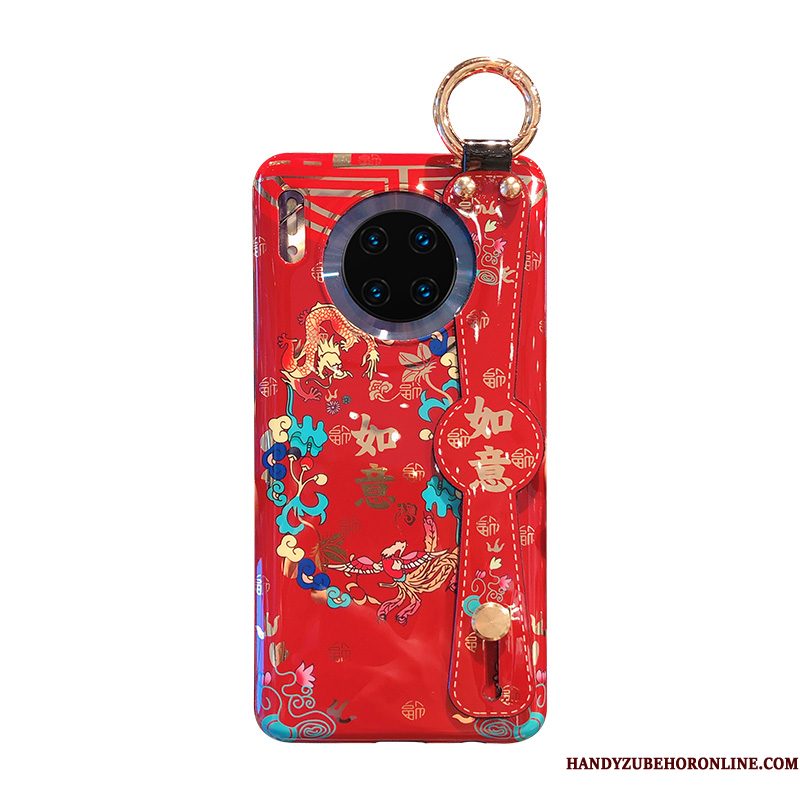 Hoesje Huawei Mate 30 Bescherming Net Redtelefoon, Hoes Huawei Mate 30 Zacht Anti-fall Dragon Patroon