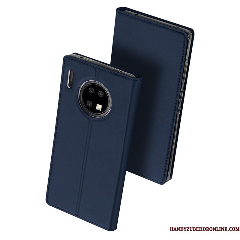 Hoesje Huawei Mate 30 Folio Blauw Nieuw, Hoes Huawei Mate 30 Zakken Bedrijf Kaart