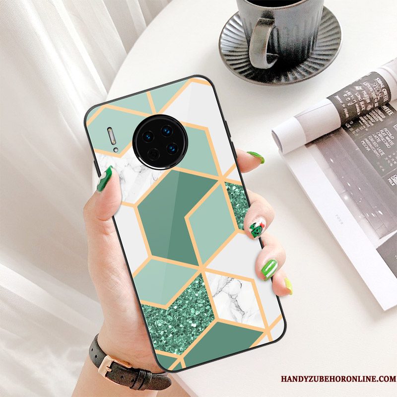 Hoesje Huawei Mate 30 Mode Wind Trendy Merk, Hoes Huawei Mate 30 Scheppend Donkergroentelefoon