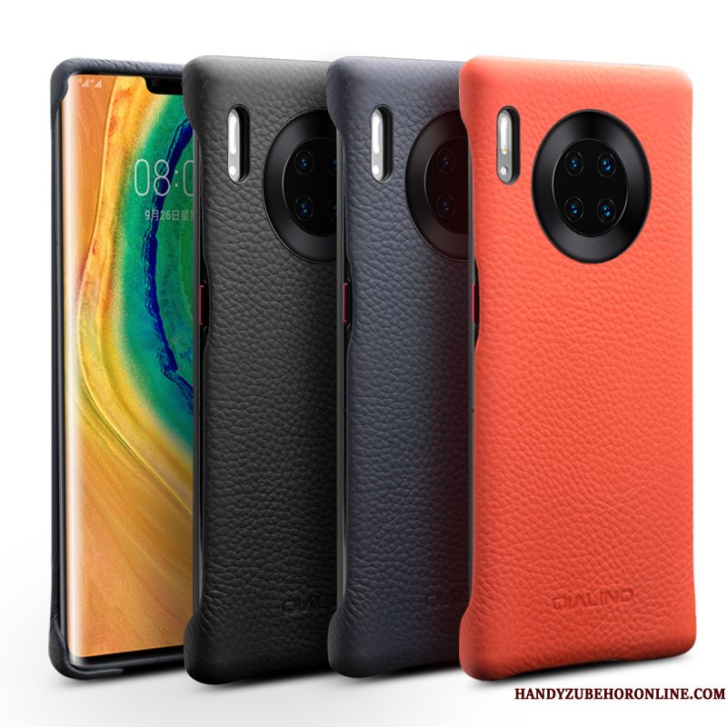 Hoesje Huawei Mate 30 Pro Leer Eenvoudige Rood, Hoes Huawei Mate 30 Pro Mode Achterkleptelefoon