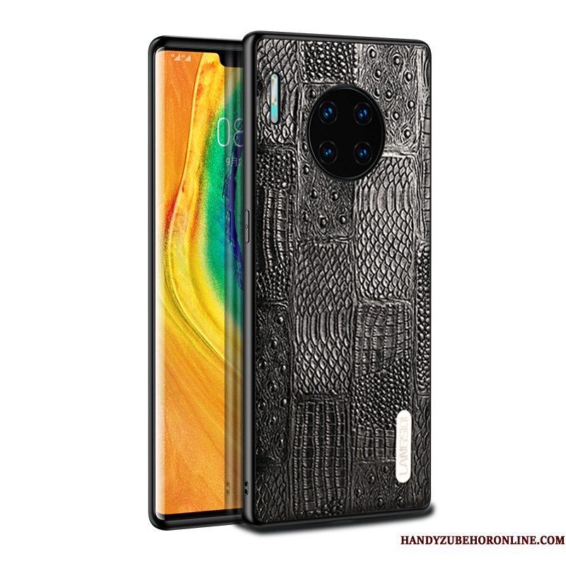 Hoesje Huawei Mate 30 Pro Luxe Groot Bedrijf, Hoes Huawei Mate 30 Pro Bescherming Telefoon Zwart