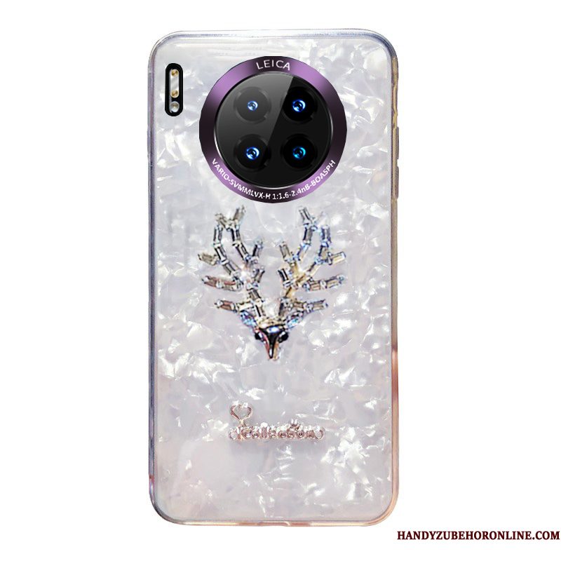 Hoesje Huawei Mate 30 Pro Scheppend Eland Hanger, Hoes Huawei Mate 30 Pro Zacht Nieuw Wit