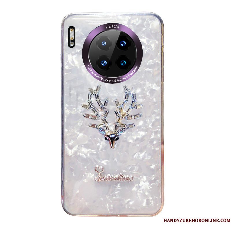 Hoesje Huawei Mate 30 Pro Scheppend Eland Hanger, Hoes Huawei Mate 30 Pro Zacht Nieuw Wit