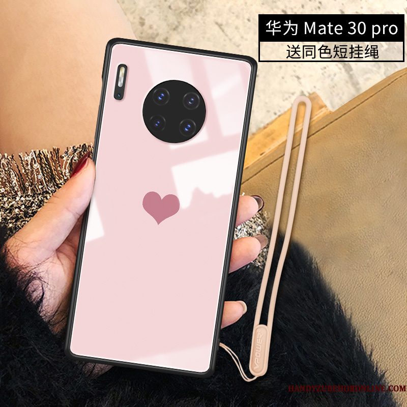 Hoesje Huawei Mate 30 Pro Siliconen Anti-fall Liefde, Hoes Huawei Mate 30 Pro Zakken Net Red Dun