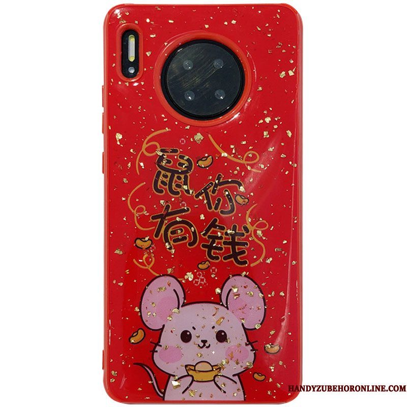 Hoesje Huawei Mate 30 Pro Zacht Persoonlijk Trendy Merk, Hoes Huawei Mate 30 Pro Scheppend Rat Rood