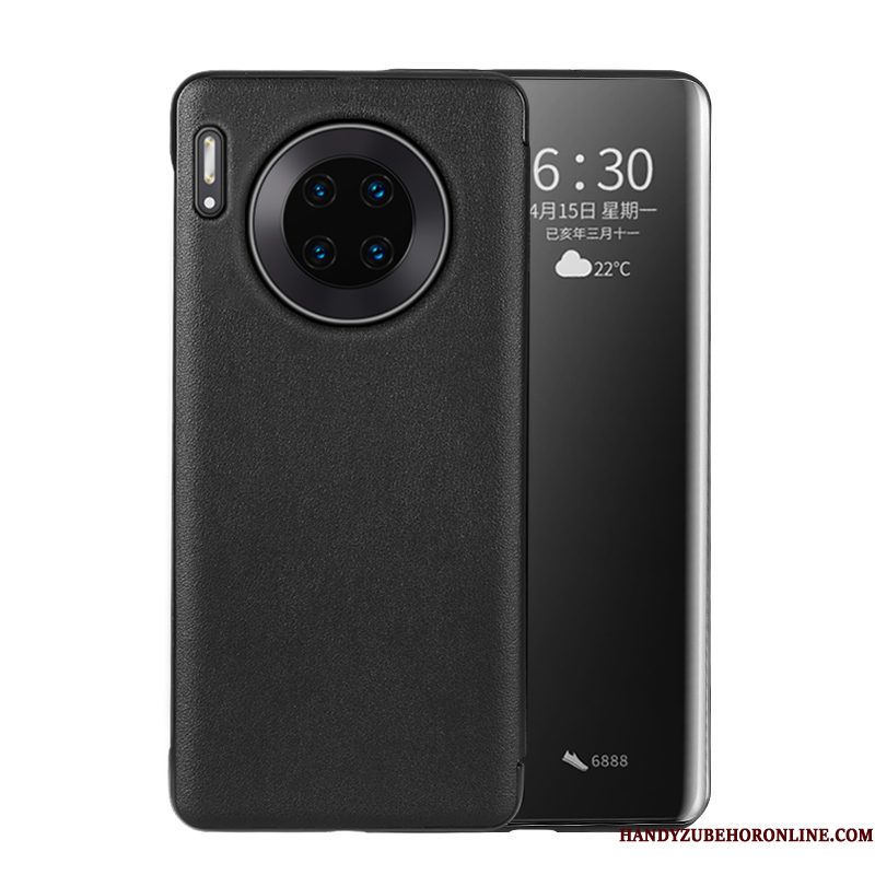 Hoesje Huawei Mate 30 Pro Zakken Windows Anti-fall, Hoes Huawei Mate 30 Pro Folio Zwarttelefoon