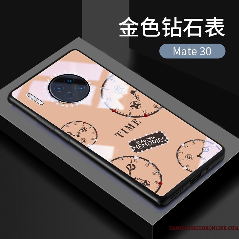 Hoesje Huawei Mate 30 Zakken Persoonlijk Goud, Hoes Huawei Mate 30 Bescherming Anti-fall Glas