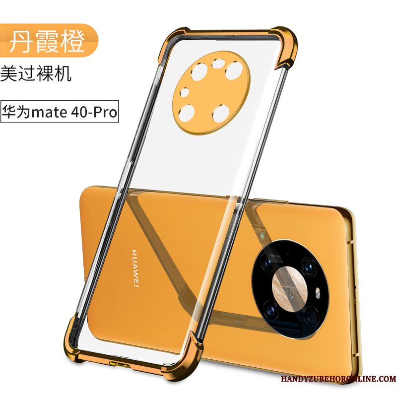 Hoesje Huawei Mate 40 Pro Bescherming Trend Anti-fall, Hoes Huawei Mate 40 Pro Siliconen Oranjetelefoon