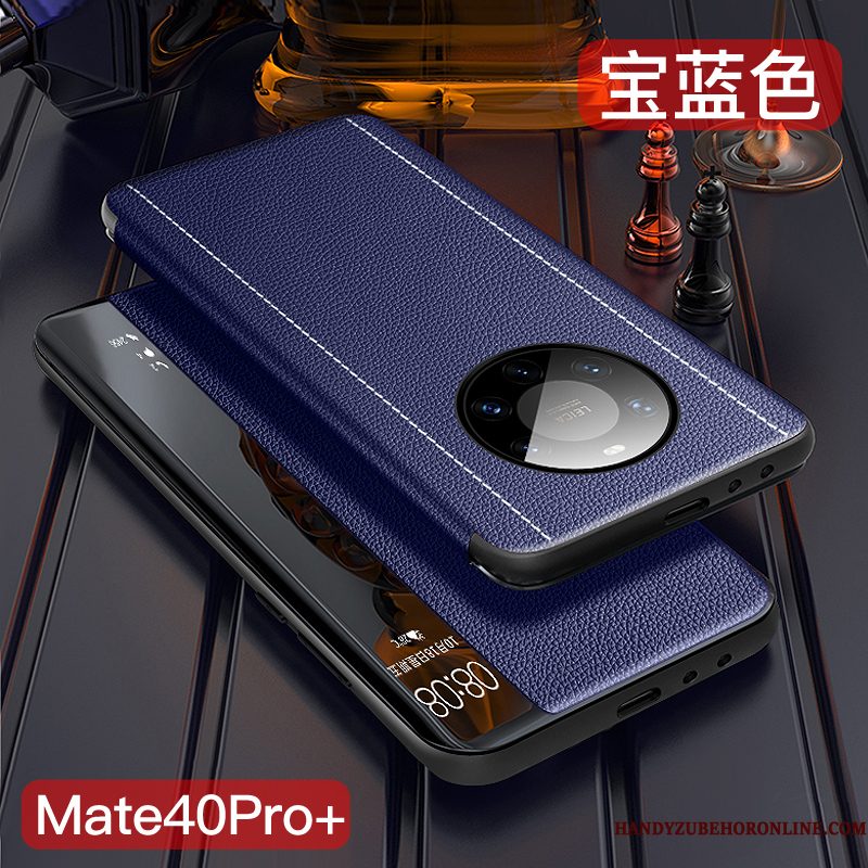 Hoesje Huawei Mate 40 Pro+ Folio Dun Donkerblauw, Hoes Huawei Mate 40 Pro+ Zakken Anti-falltelefoon