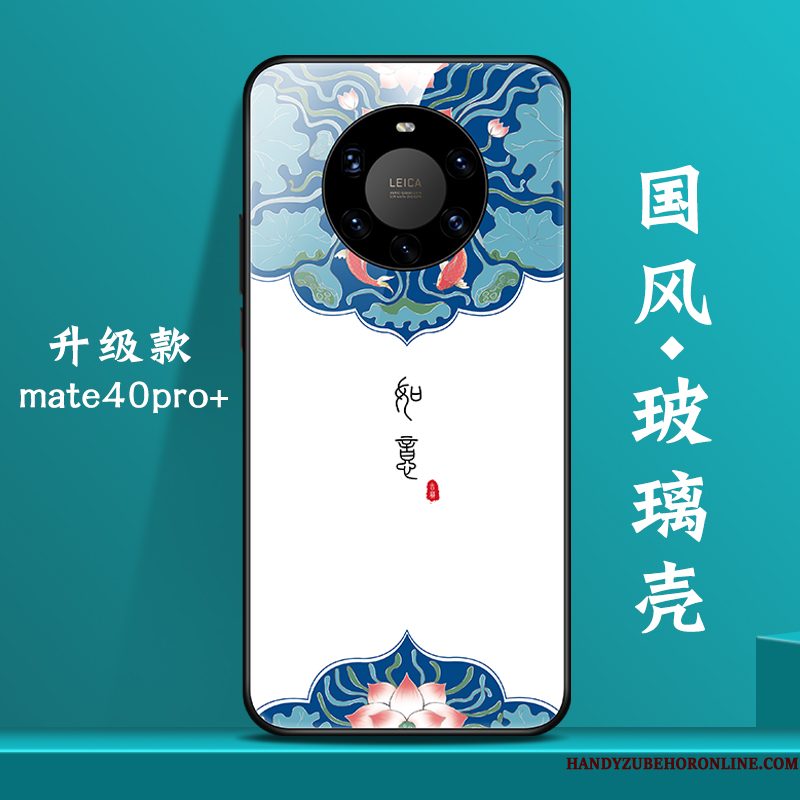 Hoesje Huawei Mate 40 Pro+ Scheppend Chinese Stijl Wit, Hoes Huawei Mate 40 Pro+ Nieuw Wind