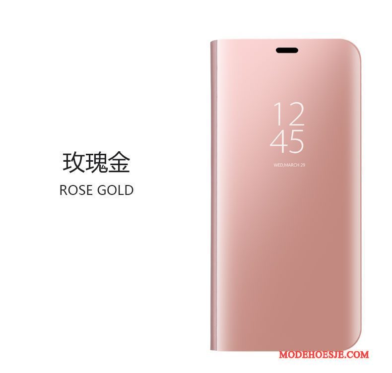 Hoesje Huawei Mate 9 Leer Telefoon Winterslaap, Hoes Huawei Mate 9 Bescherming Spiegel Rose Goud