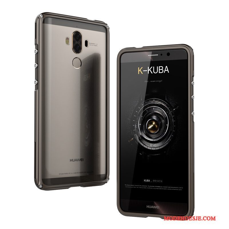 Hoesje Huawei Mate 9 Metaal Zilver Omlijsting, Hoes Huawei Mate 9 Bescherming Telefoon