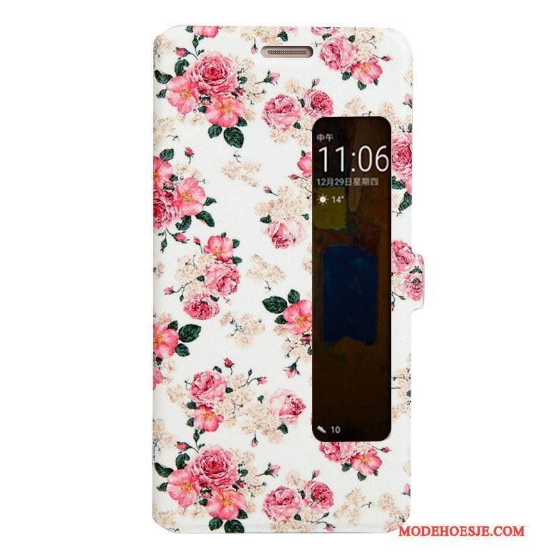 Hoesje Huawei Mate 9 Pro Folio Anti-fall Roze, Hoes Huawei Mate 9 Pro Leer Telefoon Trend