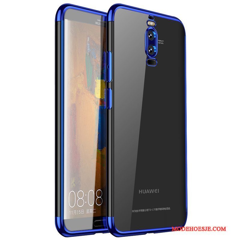 Hoesje Huawei Mate 9 Pro Zacht Anti-fall Dun, Hoes Huawei Mate 9 Pro Siliconen Blauw Doorzichtig