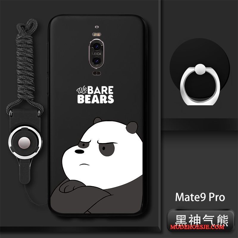 Hoesje Huawei Mate 9 Pro Zakken Telefoon Anti-fall, Hoes Huawei Mate 9 Pro Siliconen Trend Zwart