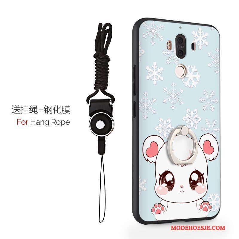 Hoesje Huawei Mate 9 Siliconen Anti-fall Hanger, Hoes Huawei Mate 9 Bescherming Lichtblauwtelefoon