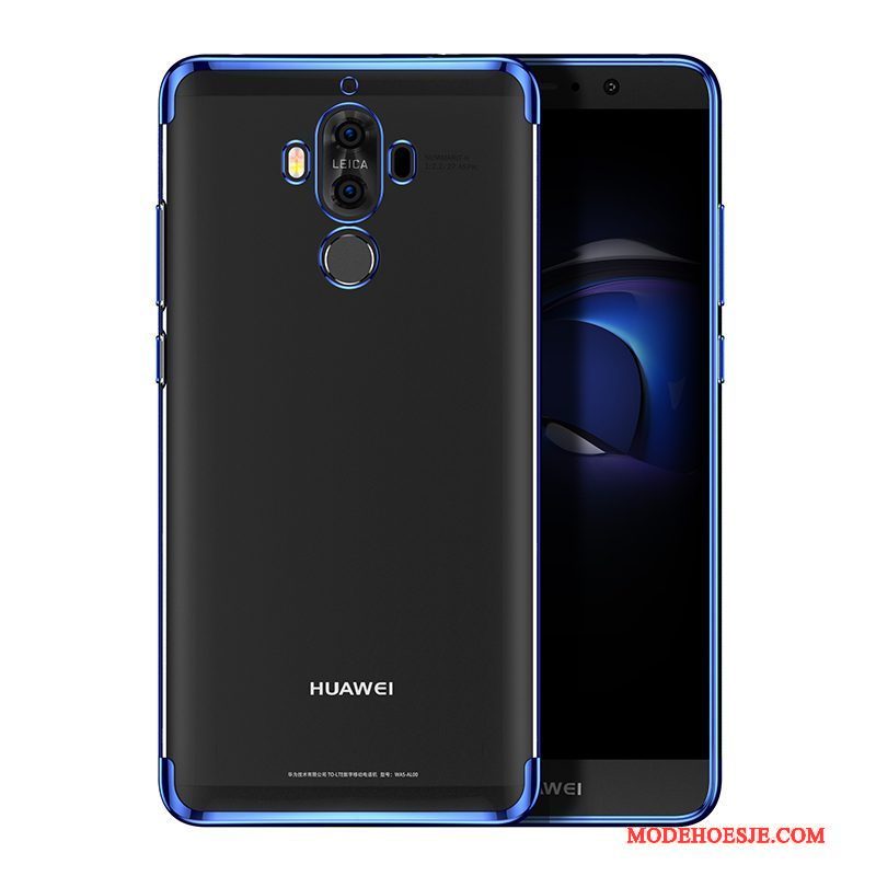 Hoesje Huawei Mate 9 Siliconen Doorzichtig Blauw, Hoes Huawei Mate 9 Telefoon Dun