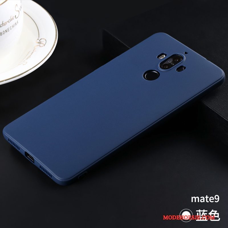 Hoesje Huawei Mate 9 Siliconen Zwarttelefoon, Hoes Huawei Mate 9 Zacht Schrobben Blauw