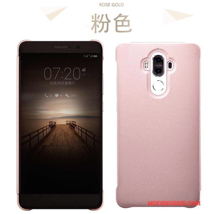 Hoesje Huawei Mate 9 Zakken Anti-fall Roze, Hoes Huawei Mate 9 Bescherming Telefoon