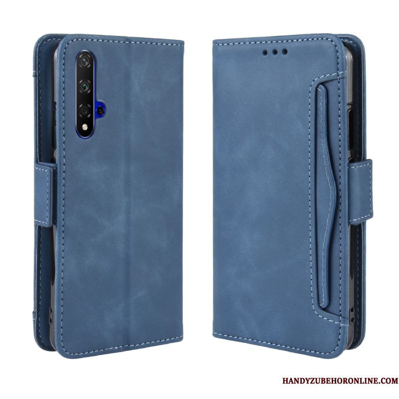 Hoesje Huawei Nova 5t Folio Telefoon Donkerblauw, Hoes Huawei Nova 5t Leer