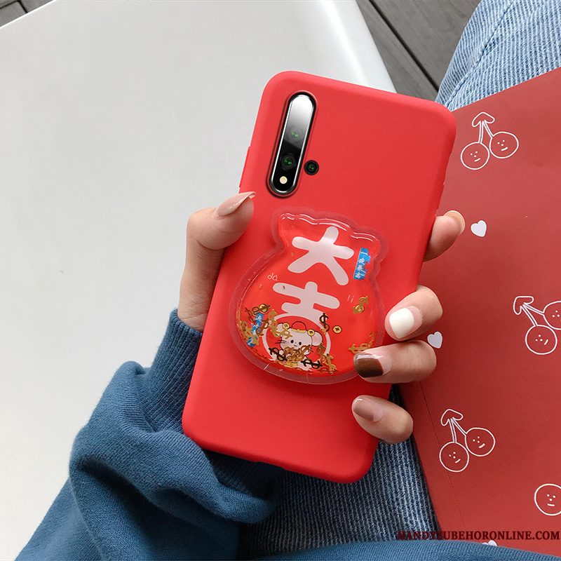 Hoesje Huawei Nova 5t Spotprent Rat Mooie, Hoes Huawei Nova 5t Bescherming Anti-fall Net Red