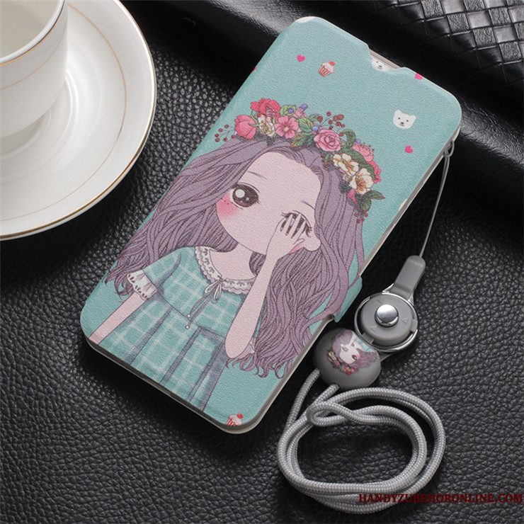 Hoesje Huawei Nova 5t Zacht Anti-fall Groen, Hoes Huawei Nova 5t Folio Hangertelefoon