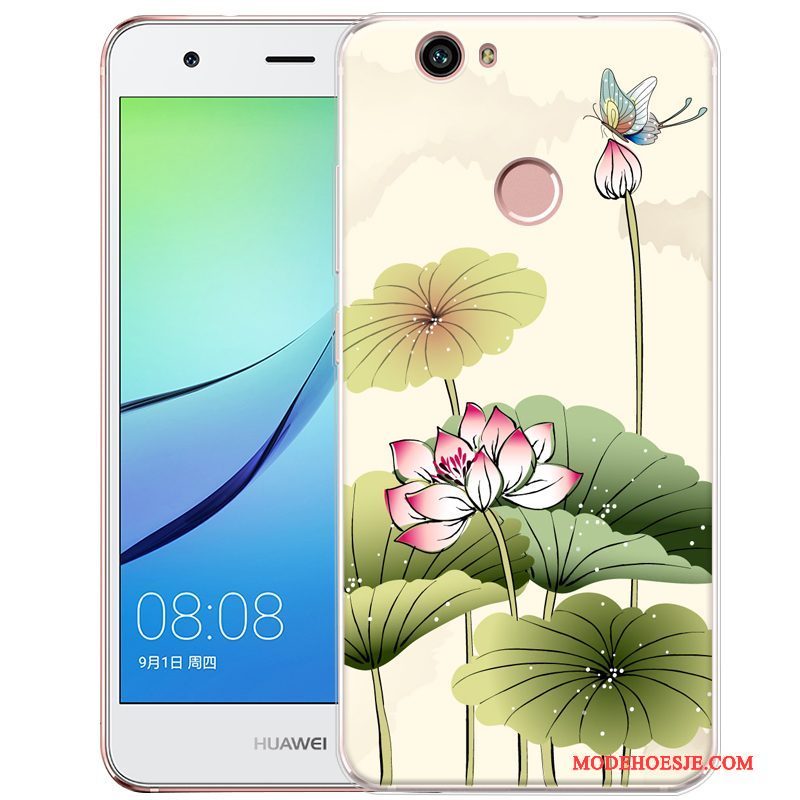 Hoesje Huawei Nova Siliconen Licht Groen, Hoes Huawei Nova Reliëf Telefoon