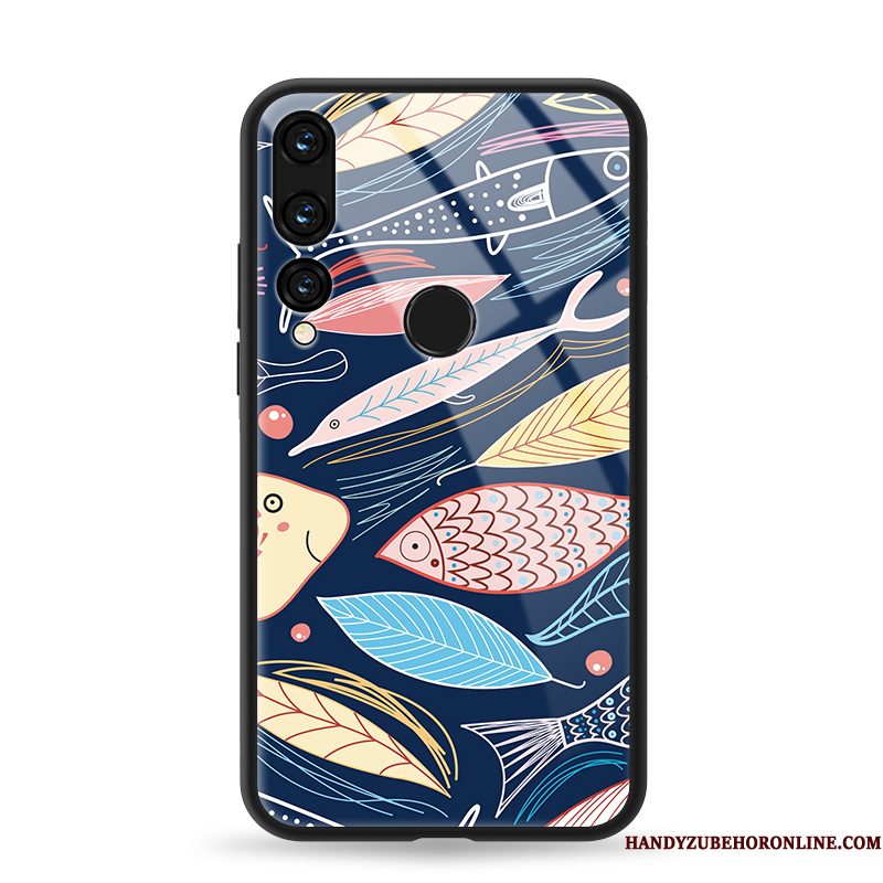 Hoesje Huawei P Smart+ 2019 Kleur Kunst Tempereren, Hoes Huawei P Smart+ 2019 Siliconen Anti-fall Spiegel