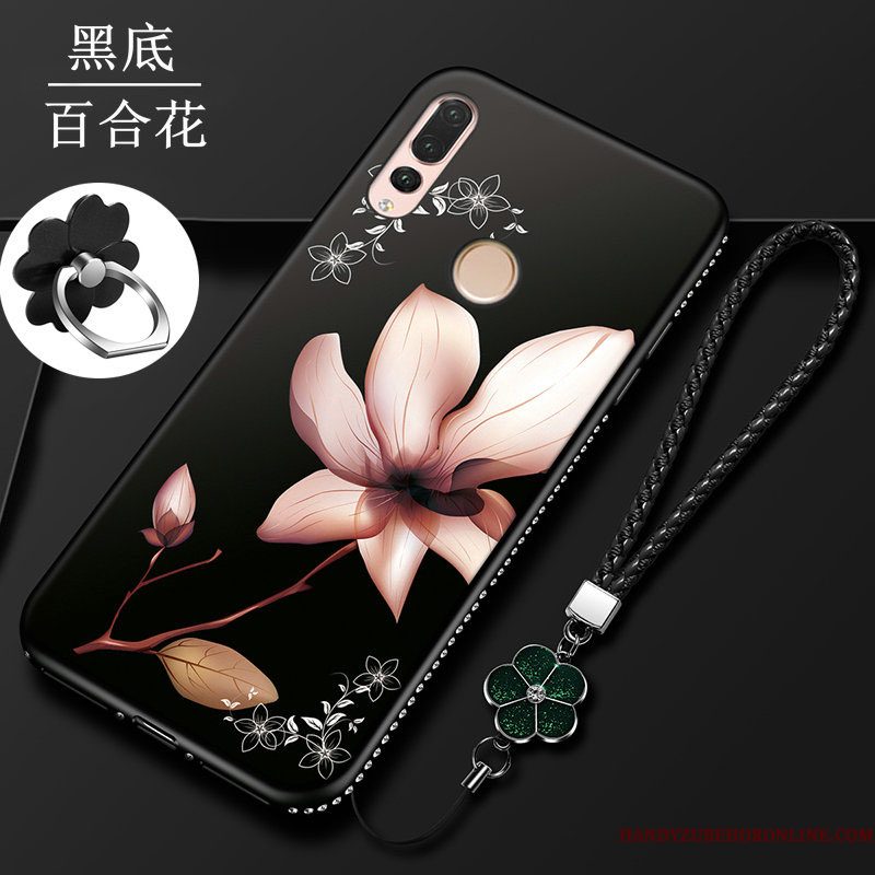 Hoesje Huawei P Smart+ 2019 Siliconen Lelie Zwart, Hoes Huawei P Smart+ 2019 Bescherming Telefoon Nieuw