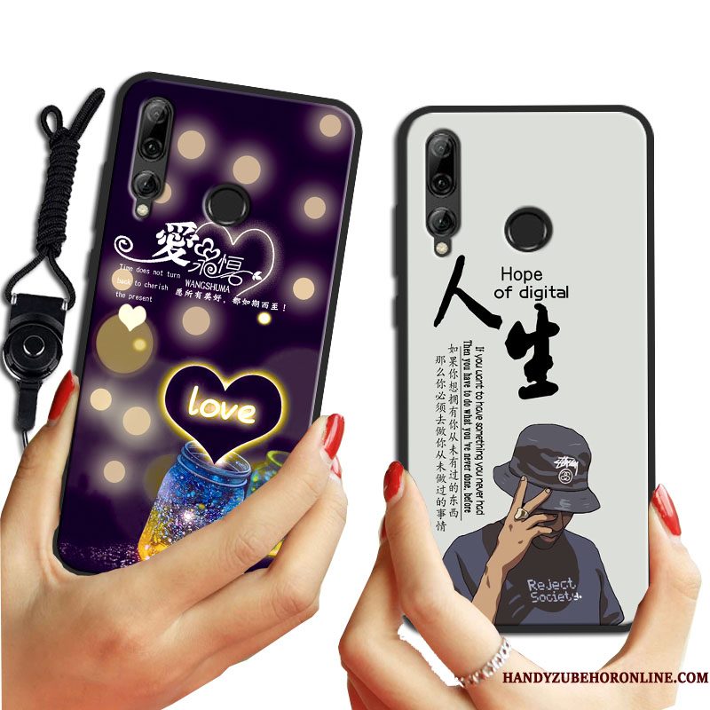 Hoesje Huawei P Smart+ 2019 Zacht Anti-fall Purper, Hoes Huawei P Smart+ 2019 Zakken Loverstelefoon