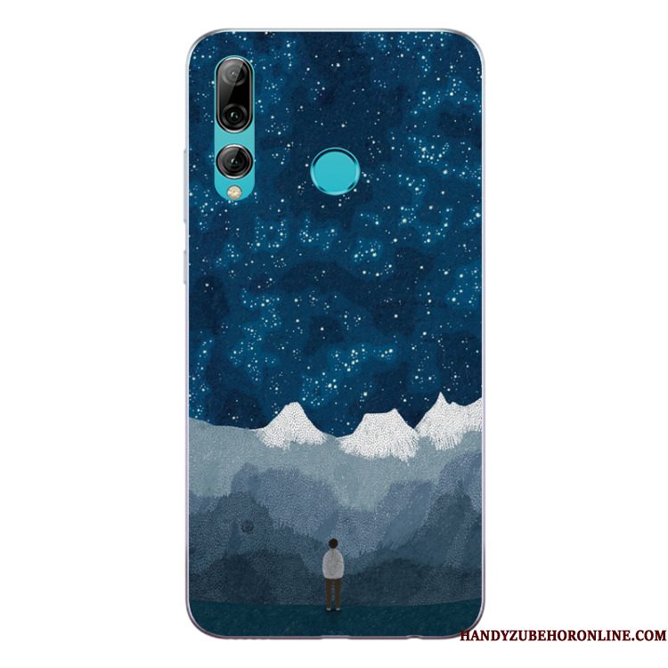 Hoesje Huawei P Smart+ 2019 Zacht Wind Anti-fall, Hoes Huawei P Smart+ 2019 Zakken Donkerblauwtelefoon