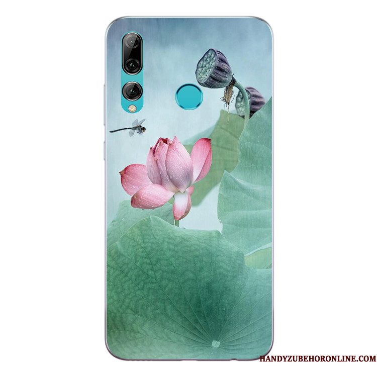 Hoesje Huawei P Smart+ 2019 Zakken Anti-fall Chinese Stijl, Hoes Huawei P Smart+ 2019 Siliconen Bloementelefoon