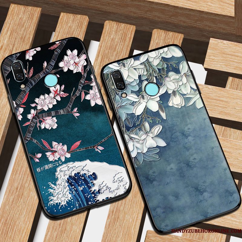 Hoesje Huawei P Smart 2019 Zakken Schrobbentelefoon, Hoes Huawei P Smart 2019 Bescherming Pas Blauw