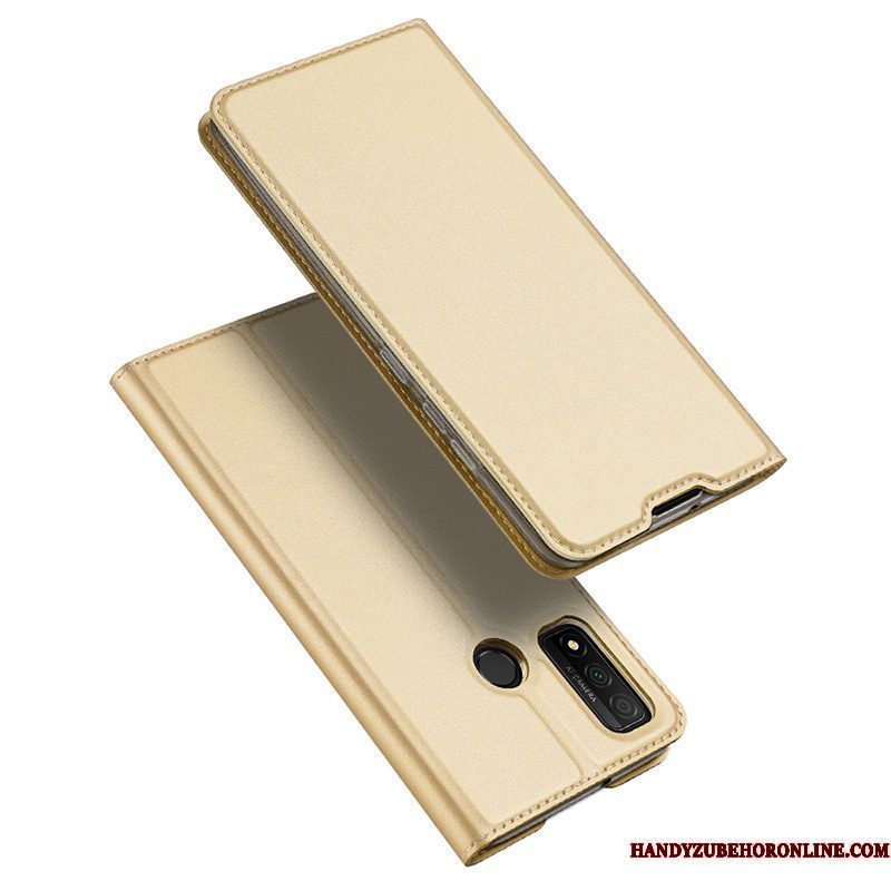 Hoesje Huawei P Smart 2020 Leer Kaarttelefoon, Hoes Huawei P Smart 2020 Folio Magnetisch Goud