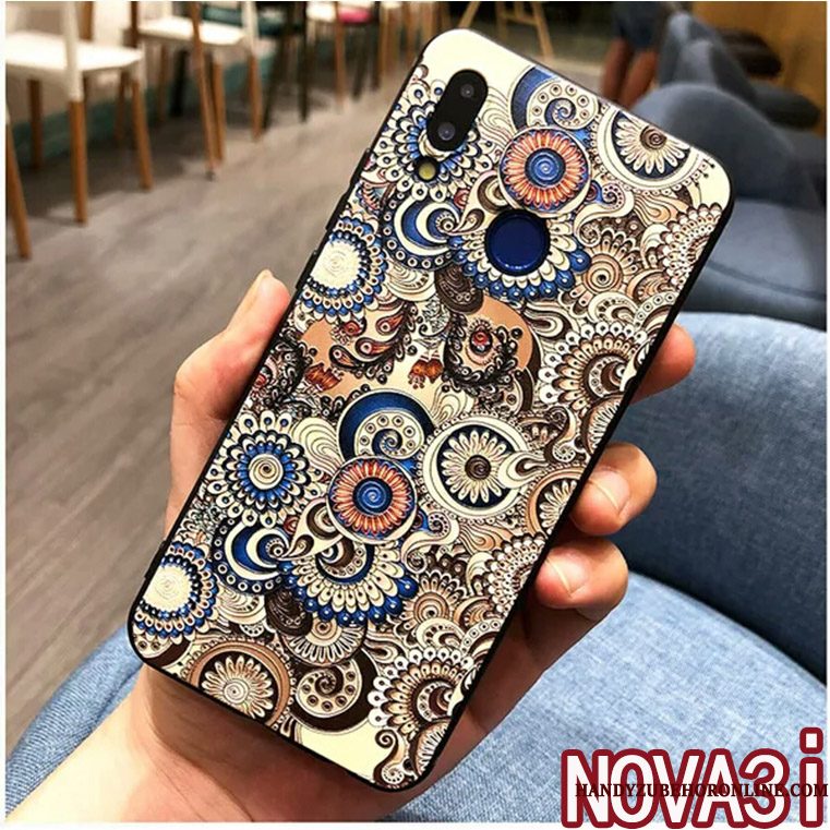 Hoesje Huawei P Smart+ Kleur Totem Trendy Merk, Hoes Huawei P Smart+ Zacht Persoonlijk Chinese Stijl