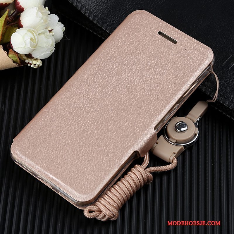 Hoesje Huawei P Smart Zakken Telefoon Goud, Hoes Huawei P Smart Leer Anti-fall Hanger