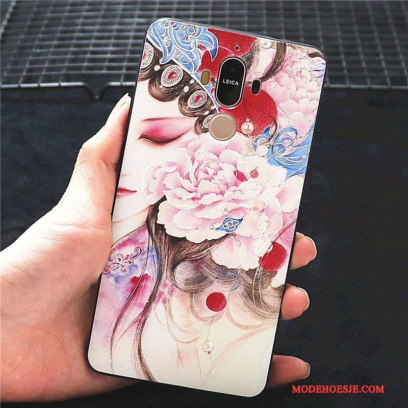 Hoesje Huawei P10 Kleur Chinese Stijl Anti-fall, Hoes Huawei P10 Scheppend Schrobben Hua Dan